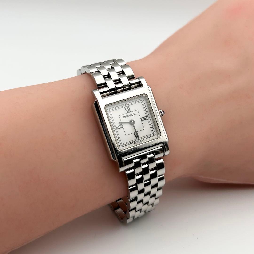 【新品電池 稼働】Tiffany&Co. クラシックスクエア ローマン クォーツ