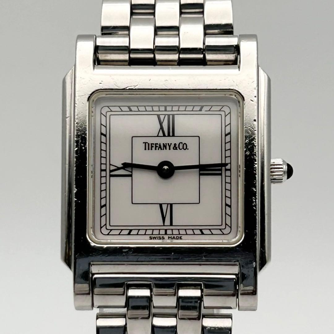 【新品電池 稼働】Tiffany&Co. クラシックスクエア ローマン クォーツ