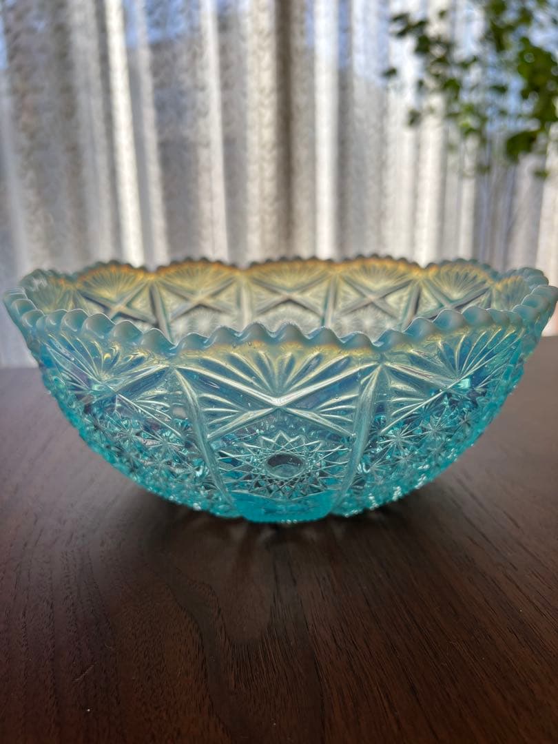 アンティーク　ビンテージ　切り子　鉛ガラス　ボウル