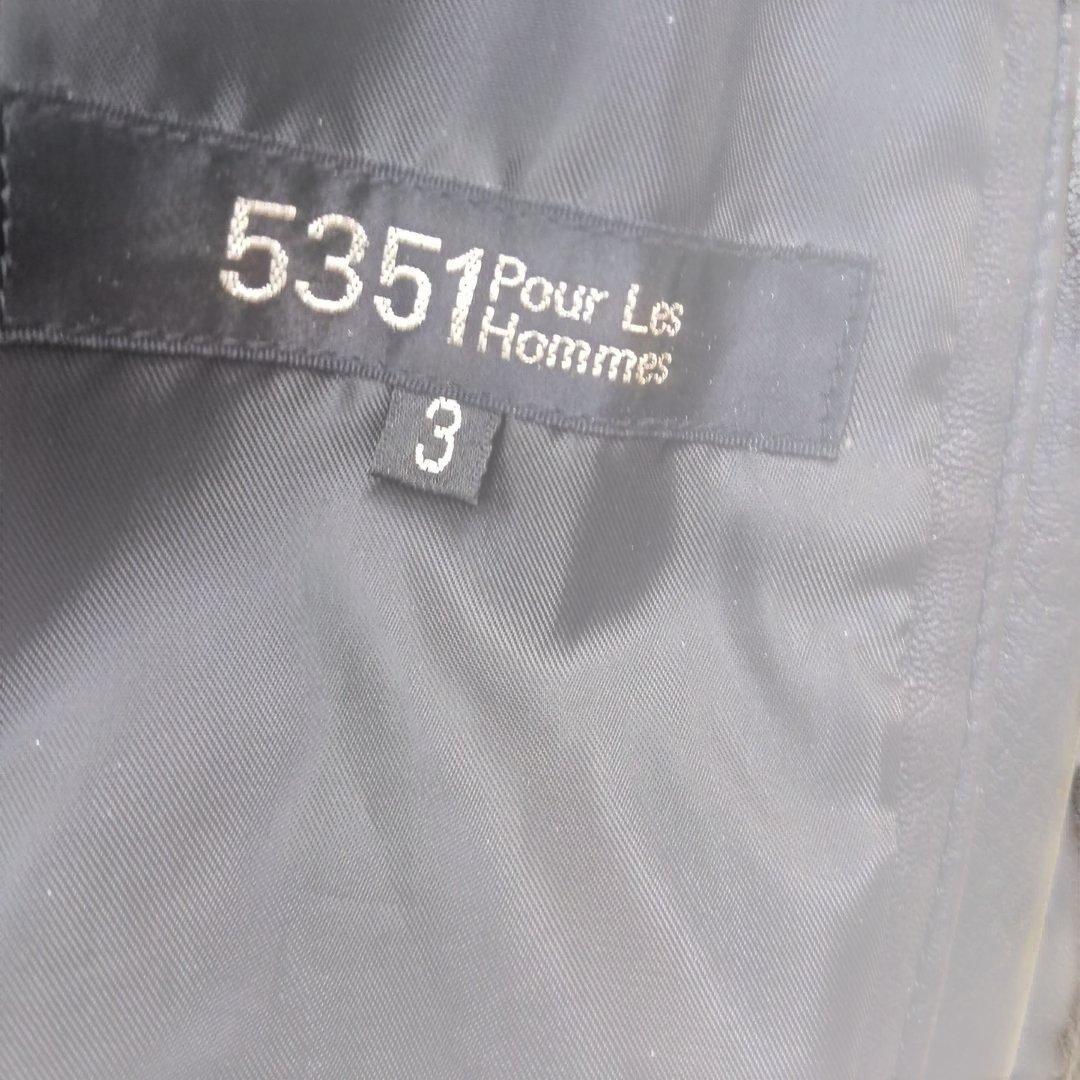 5351POURLESHOMMESシングルライダースジャケットサイズ3