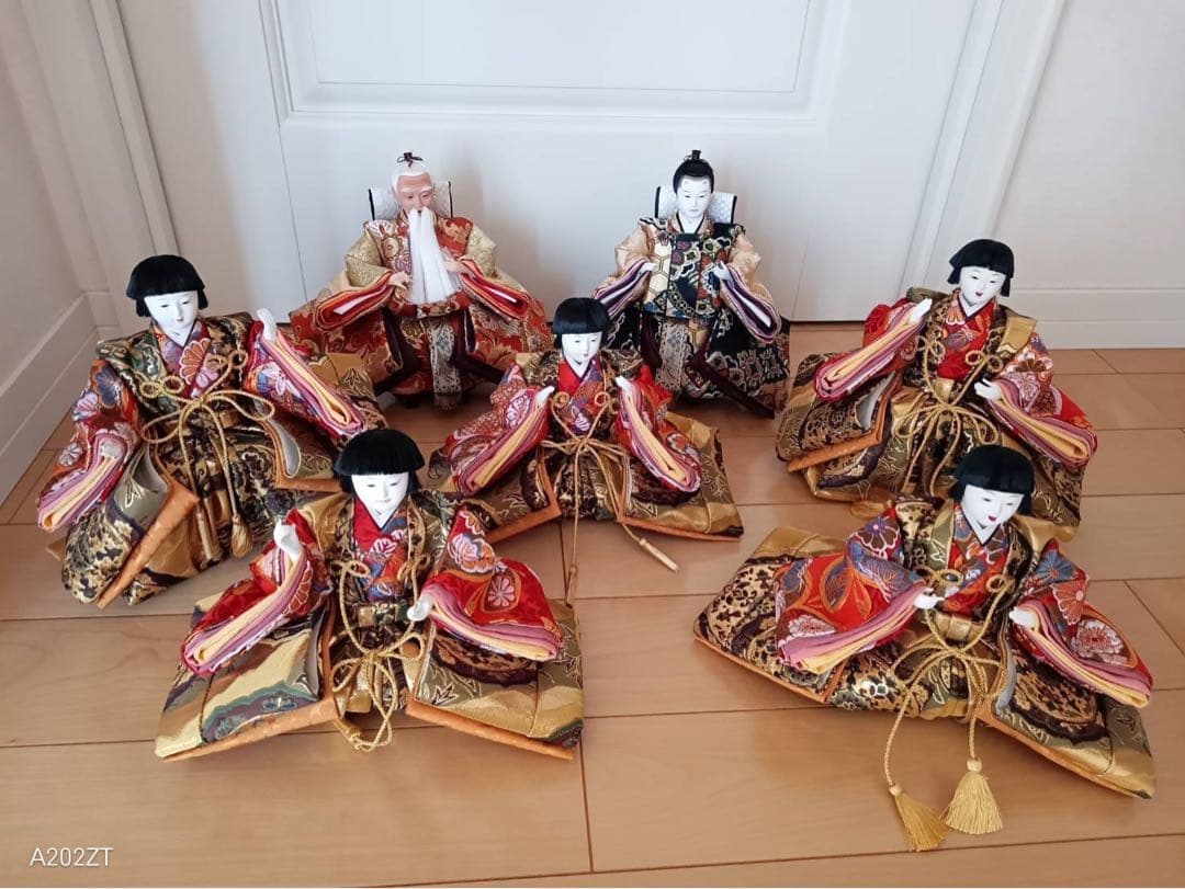 豪華絢爛　五人囃子＆右大臣・左大臣　雛人形セット