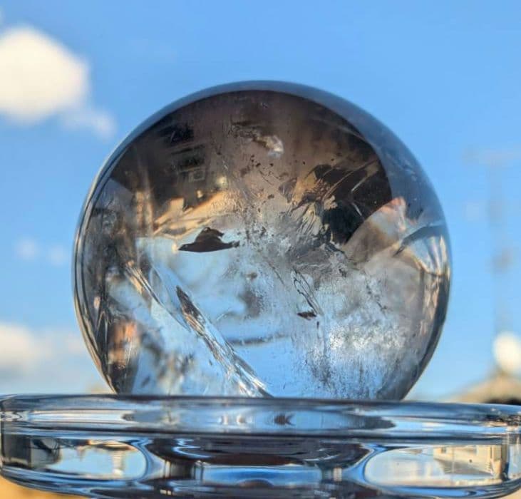 スフィア　ローズクォーツ　スモーキークリアクォーツ　丸玉　虹　アイリスクォーツ