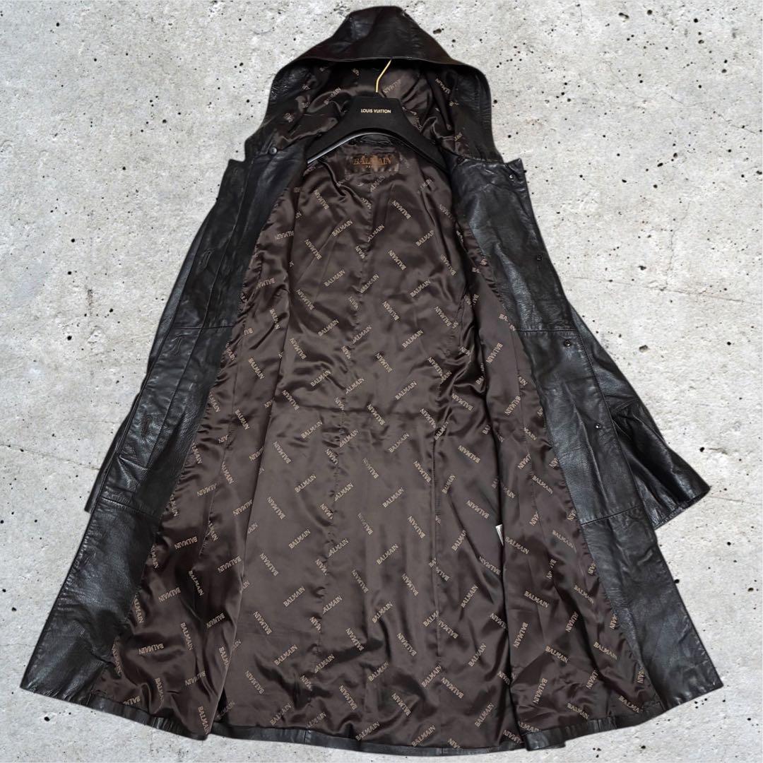 美品 Vintage ダッフル 羊革 ラムレザー ジャケット ロング イタリア製