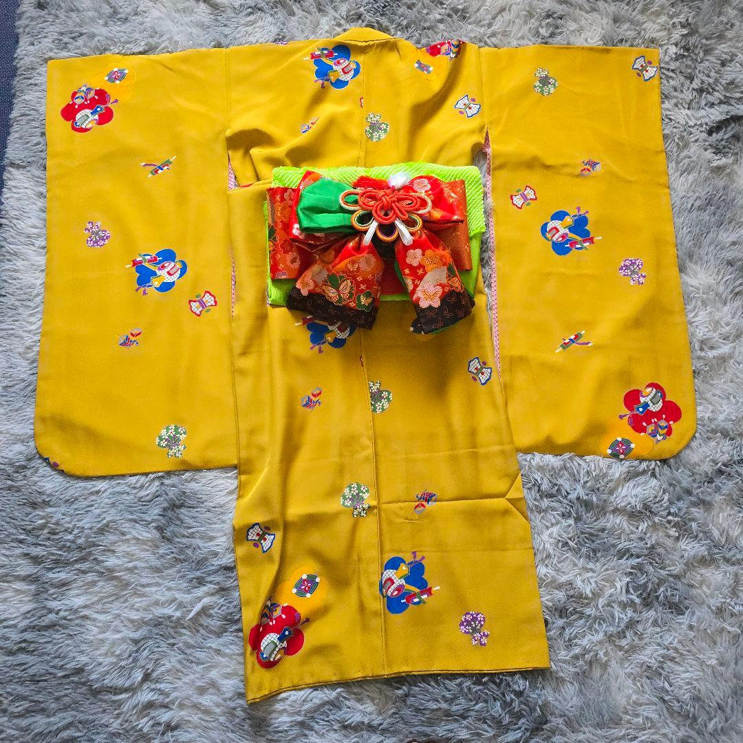 七五三 7歳 お着物セット 着物 作り帯 長襦袢 帯締め 帯揚げ しごき 草履