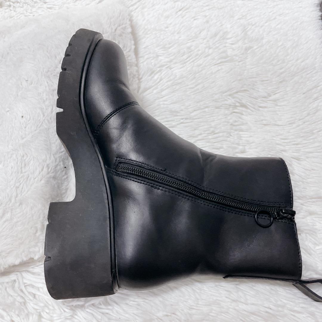 カンペール　サイドジップブーツ　ゴアテックス　厚底　ブラック　本革　レディース