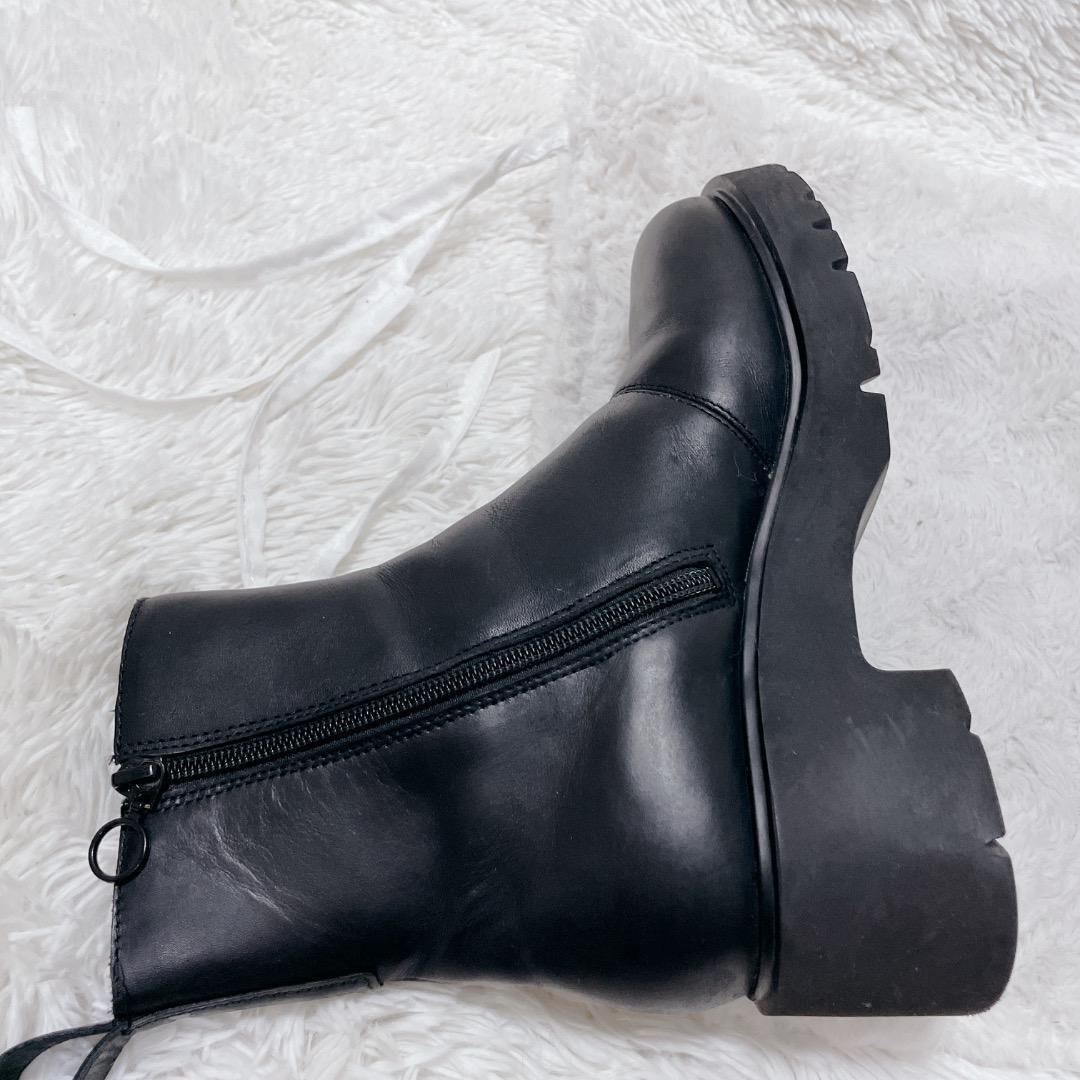 カンペール　サイドジップブーツ　ゴアテックス　厚底　ブラック　本革　レディース