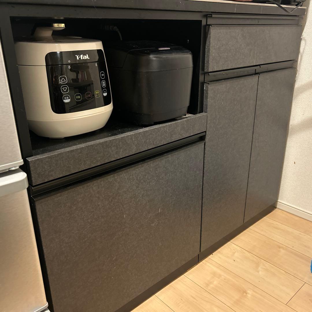 ニトリダークグレー キッチンカウンター 家具なし