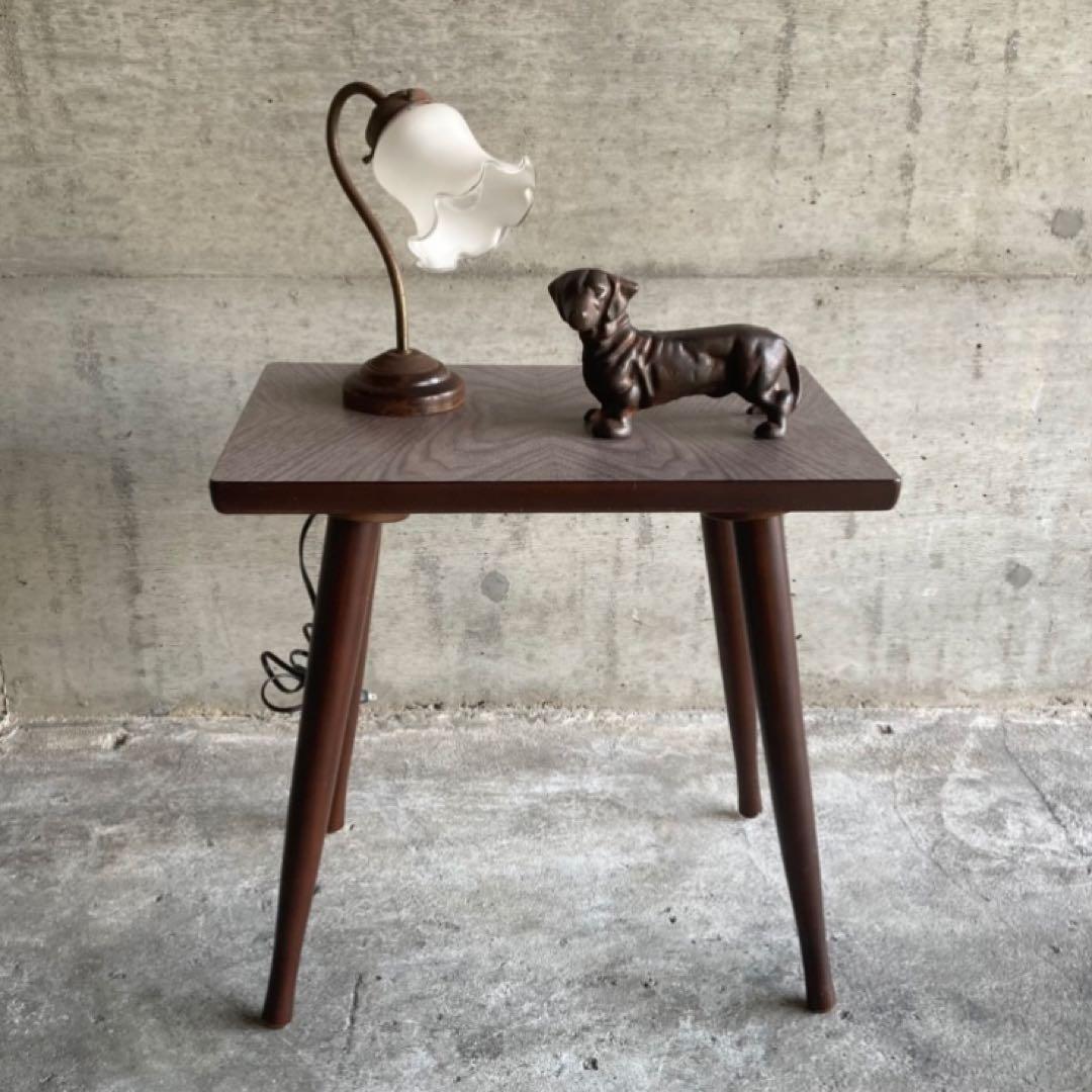 古いテーブル コーヒーテーブル サイドテーブル 木製 当時物 昭和レトロ