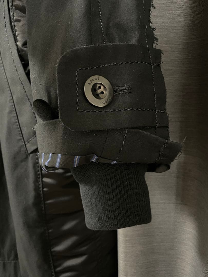 超美品 sacai ドッキング コート ジャケット 1 黒　サカイ 2591