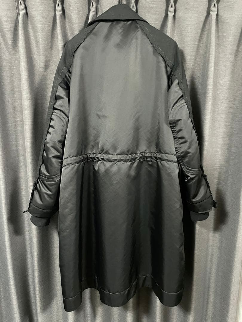 超美品 sacai ドッキング コート ジャケット 1 黒　サカイ 2591