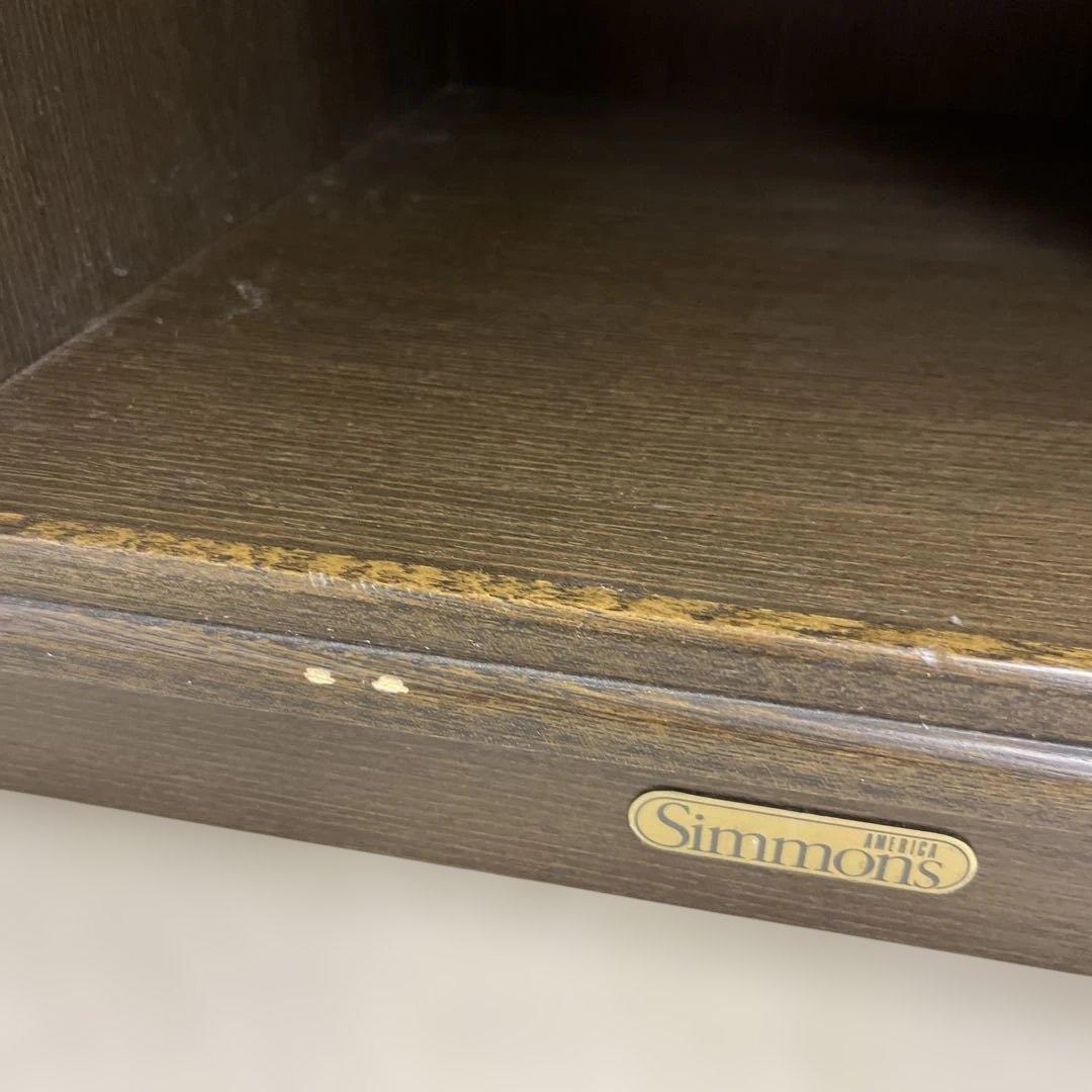 Simmons サイドテーブル ブラウン 引き出し付き