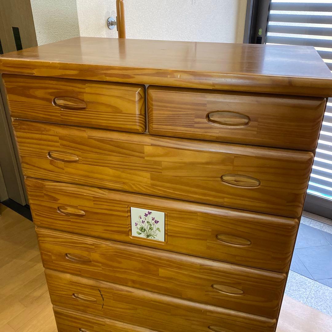 【たんす】カントリー調 木製 チェスト　日本製　引き出し　箪笥