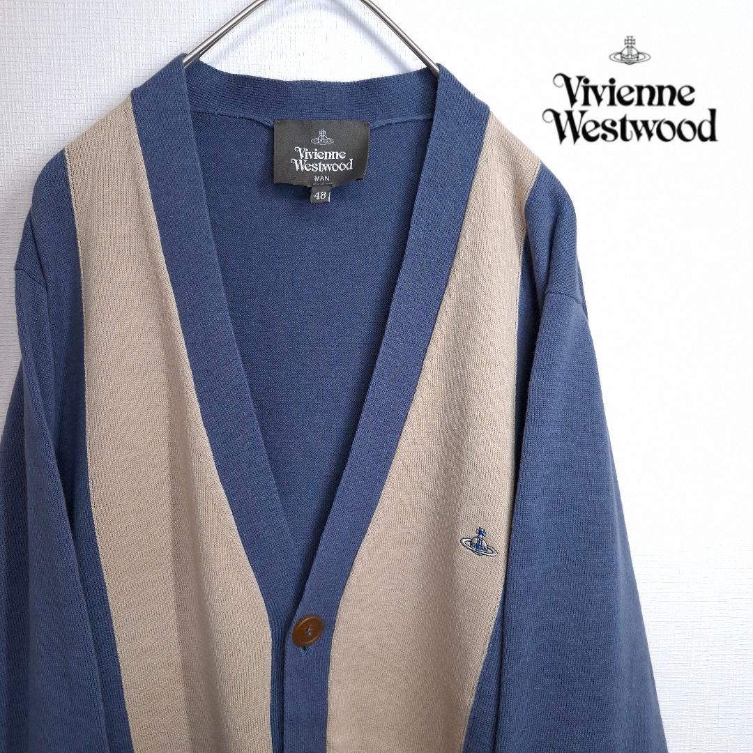 【人気】Vivienne Westwood MAN カーディガン オーブ 紺 L