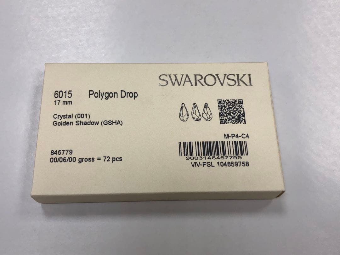 ももれん様スワロフスキー #6015/17 クリスタルゴールデンシャドー 72個