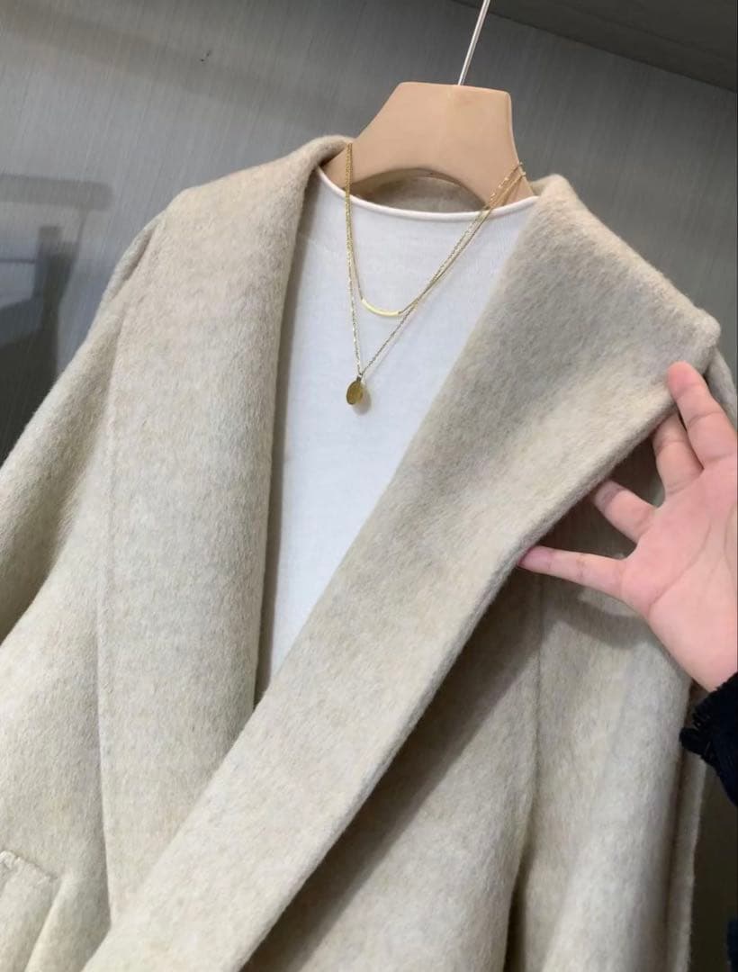 新品チェスターコート ロングコート アウター レディース ベルト付き ゆるコート