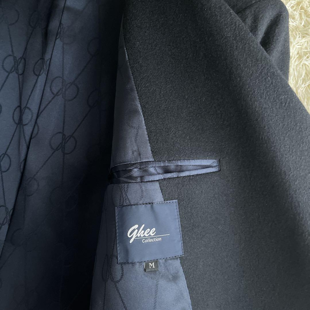 【カシミヤ100%】ghee collection チェスターコート　濃紺　M