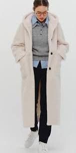 しろみ【美品】yori スイートボアフードロングコート　38