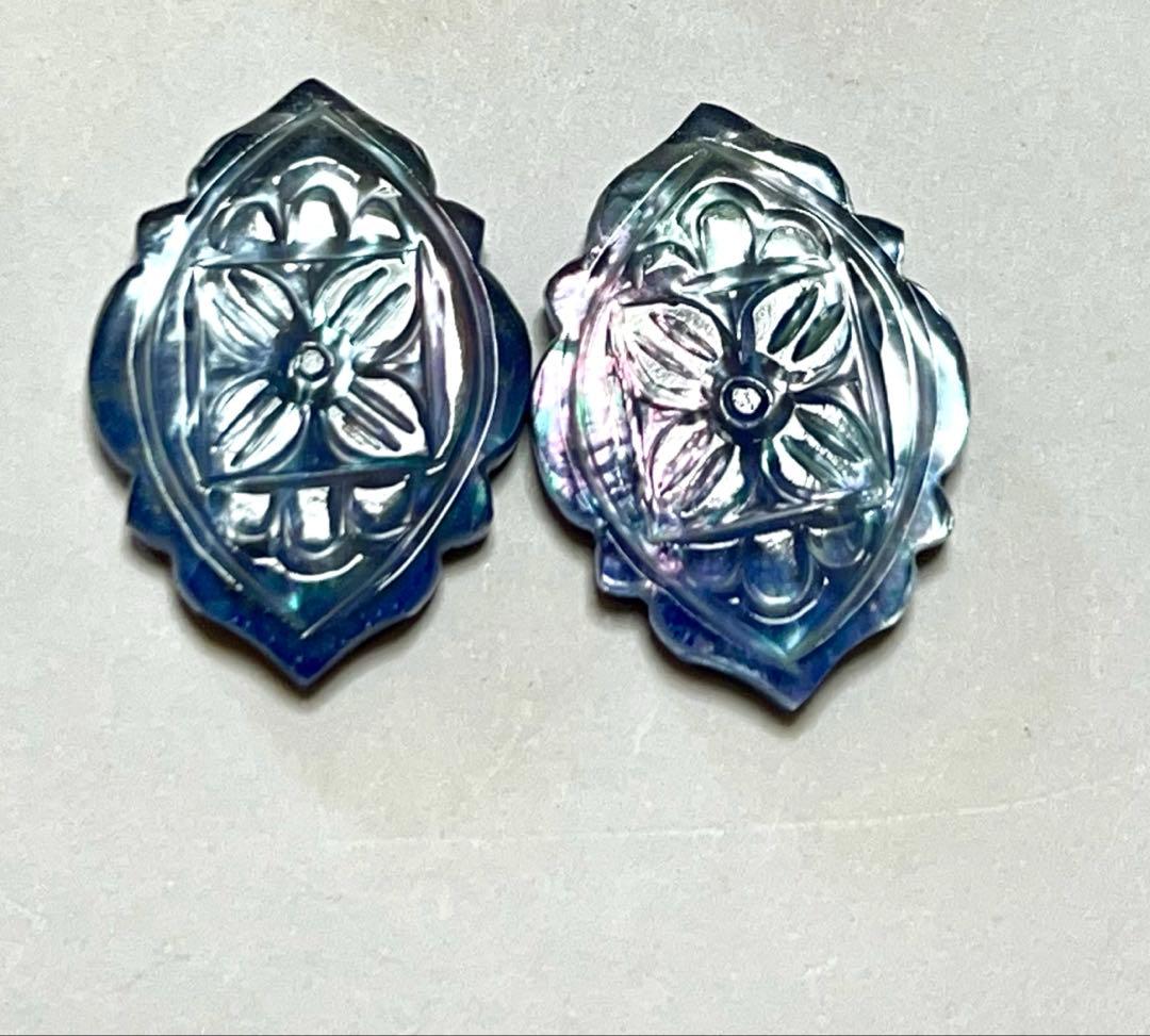 Gちゃん❤️ フィカス　ブラウンmopフローライト14kgfピアス