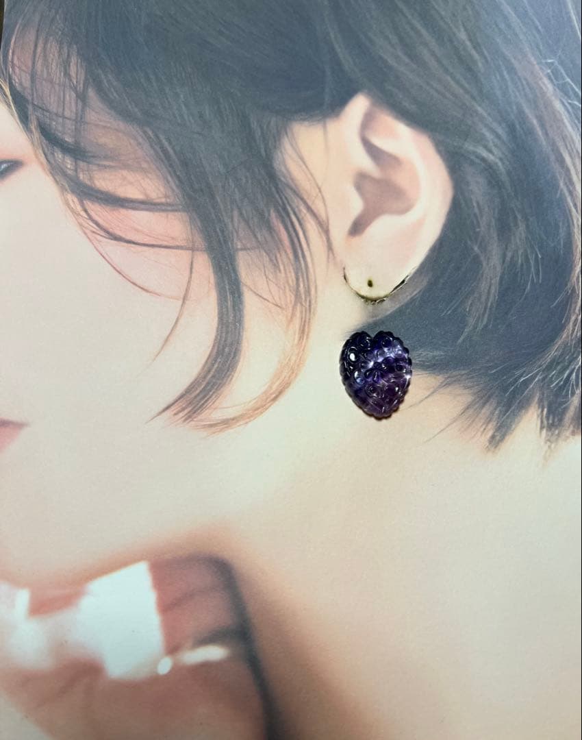 Gちゃん❤️ フィカス　ブラウンmopフローライト14kgfピアス