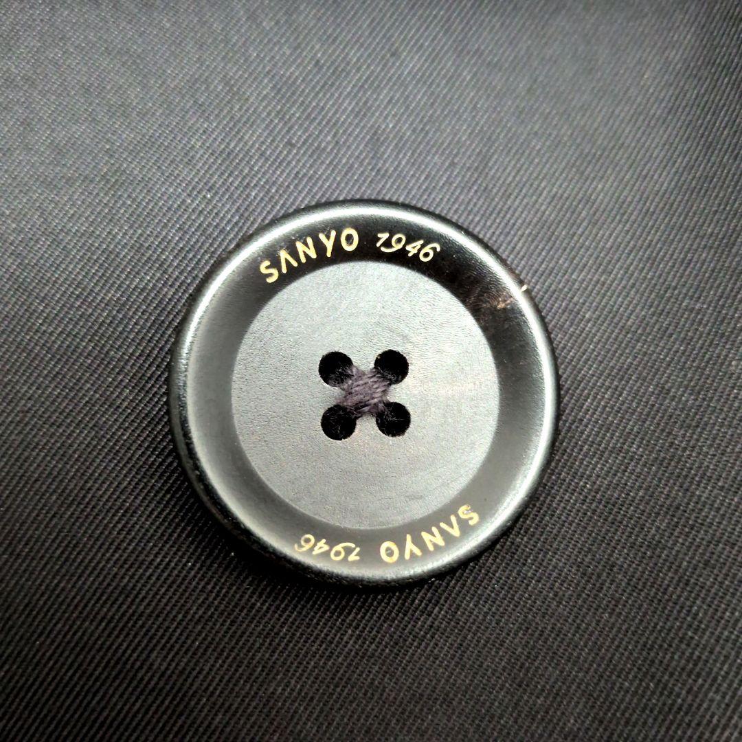 【美品 ライナー付き】サンヨー　100年コート　トレンチコート　水牛ボタン　黒