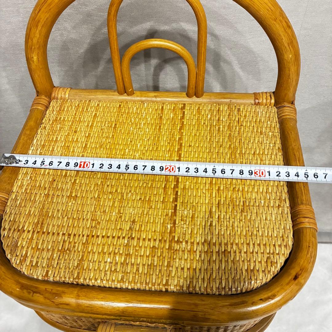 昭和レトロ ラタン 藤 電話台 引き出し 棚