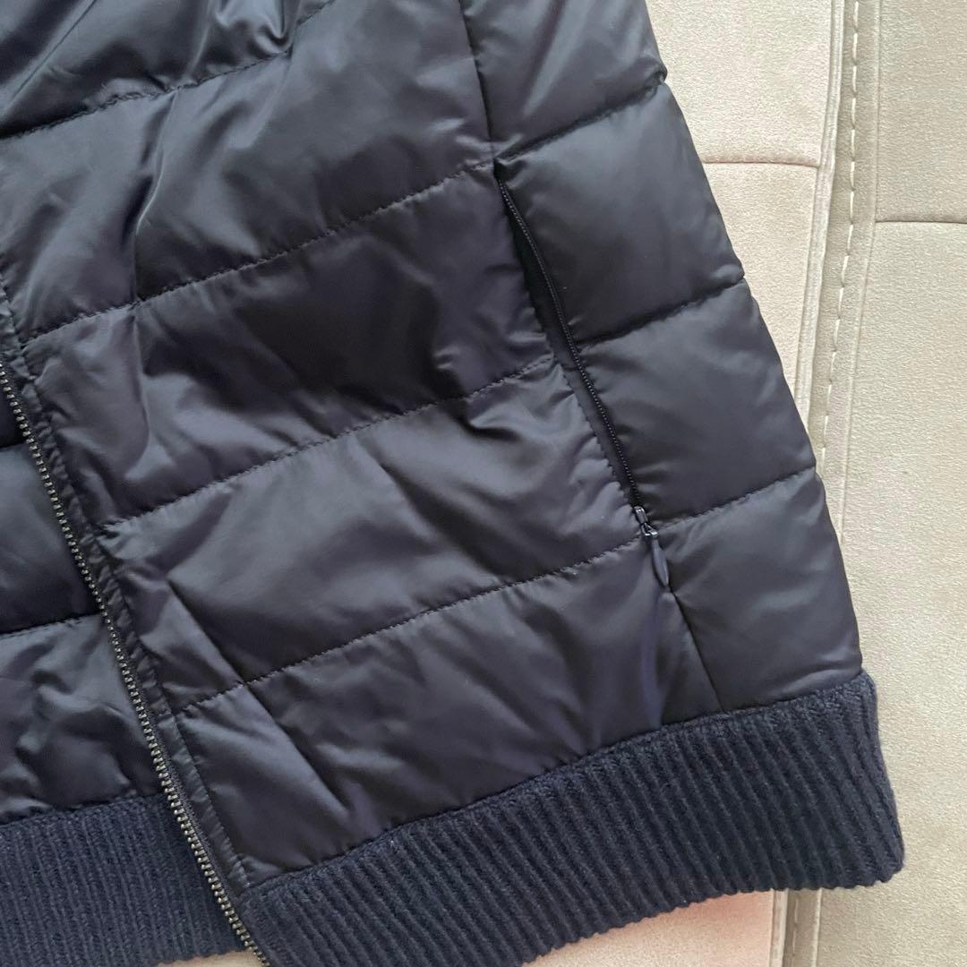 新品未使用 自由区　ダウンベスト　リバーシブル　XL ニット　切替　ネイビー