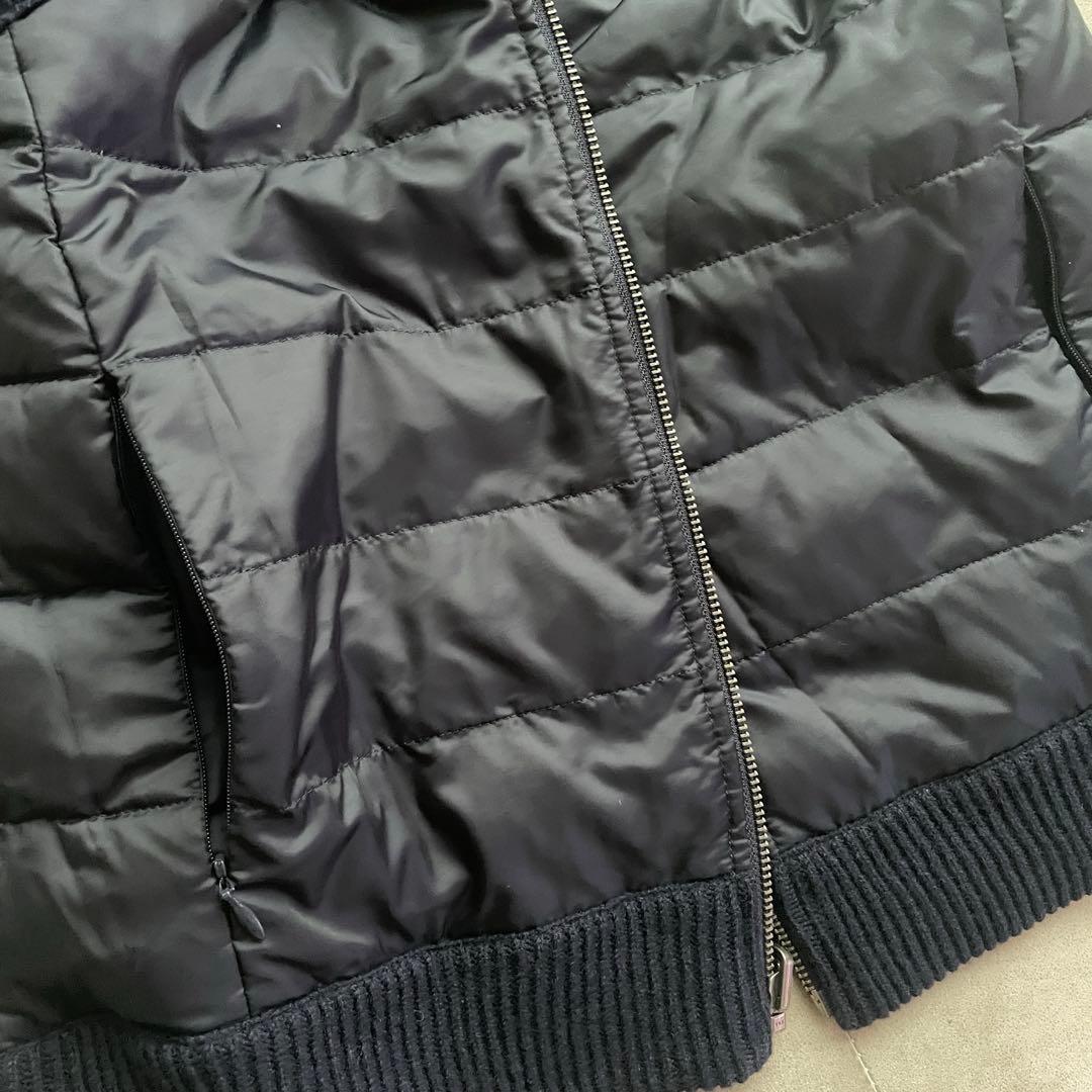 新品未使用 自由区　ダウンベスト　リバーシブル　XL ニット　切替　ネイビー