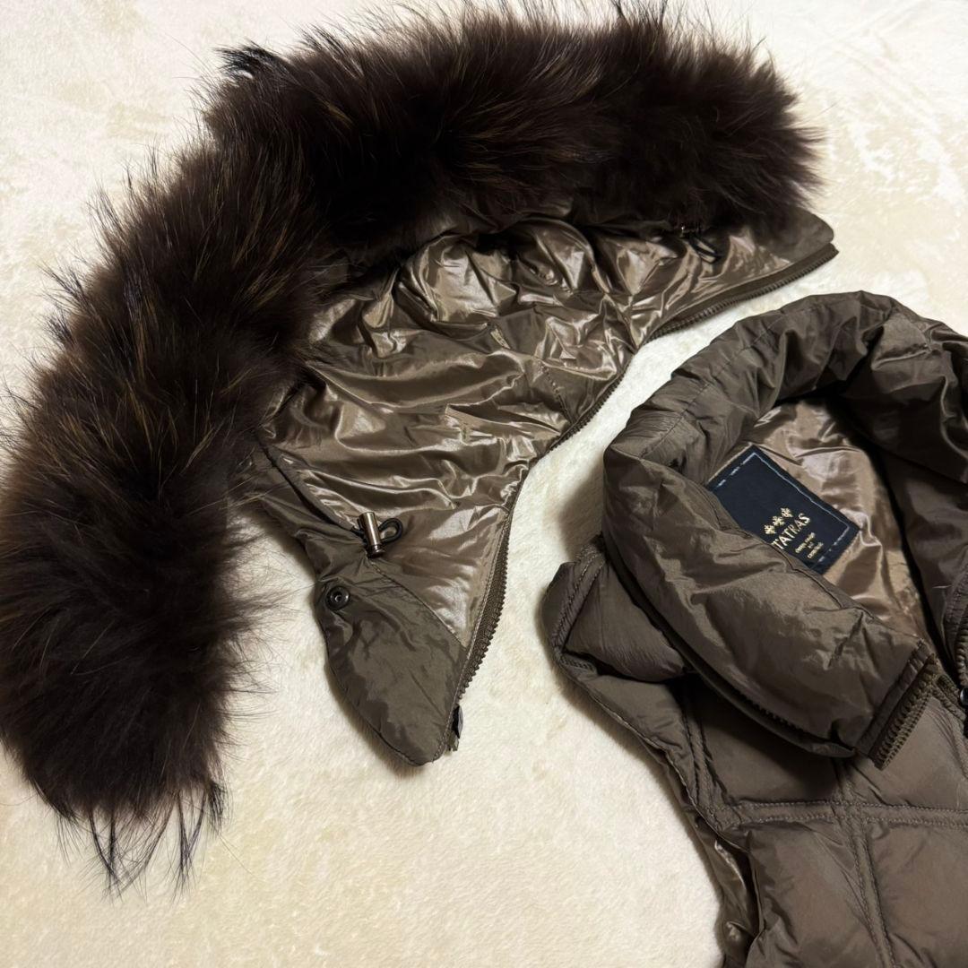 美品 タトラス DESDEMONA ダウンベスト フード ファー キルティング