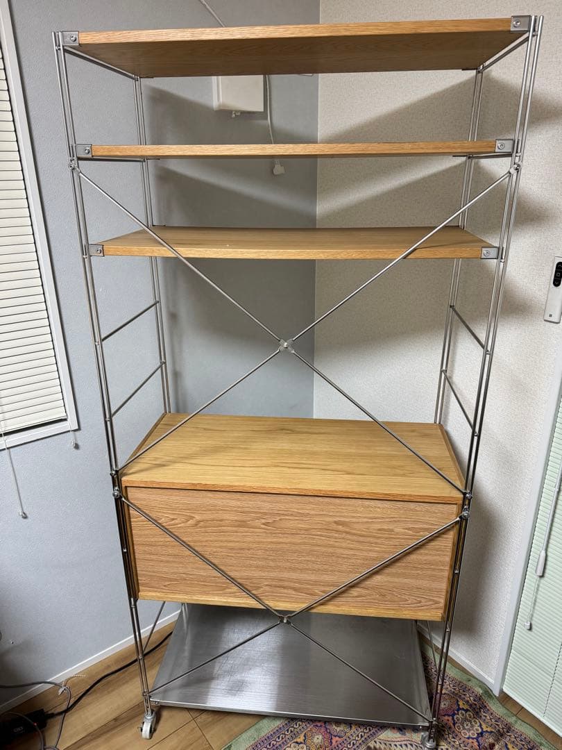 無印良品 ステンレスユニット オーク材棚　カップボードセット