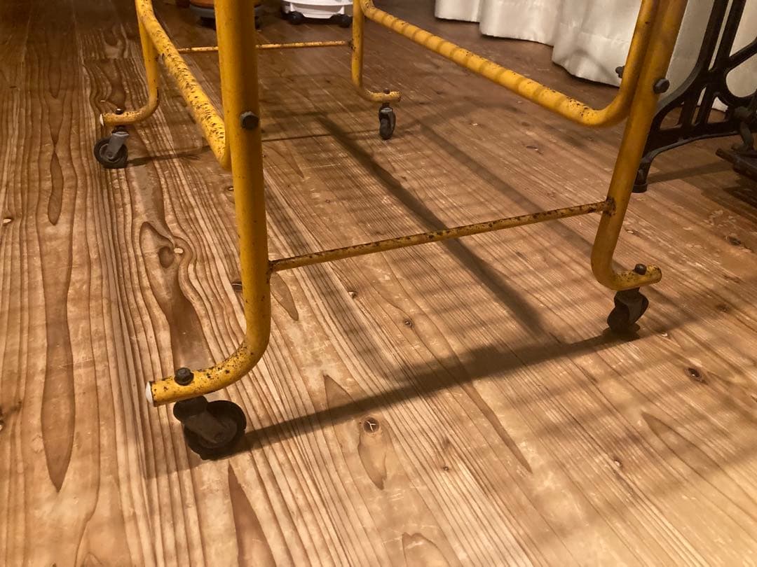 昭和レトロ　ワイヤーワゴン　キャスター付　店舗什器　超シャビージャンクガーデン③