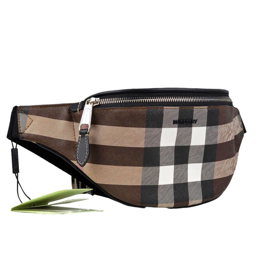 未使用 バーバリー BURBERRY チェック ロゴ ボディバッグ