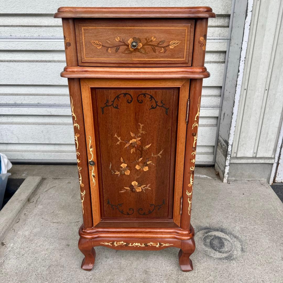 アンティーク家具 キャビネット レトロ 収納 花柄 花模様 チェスト