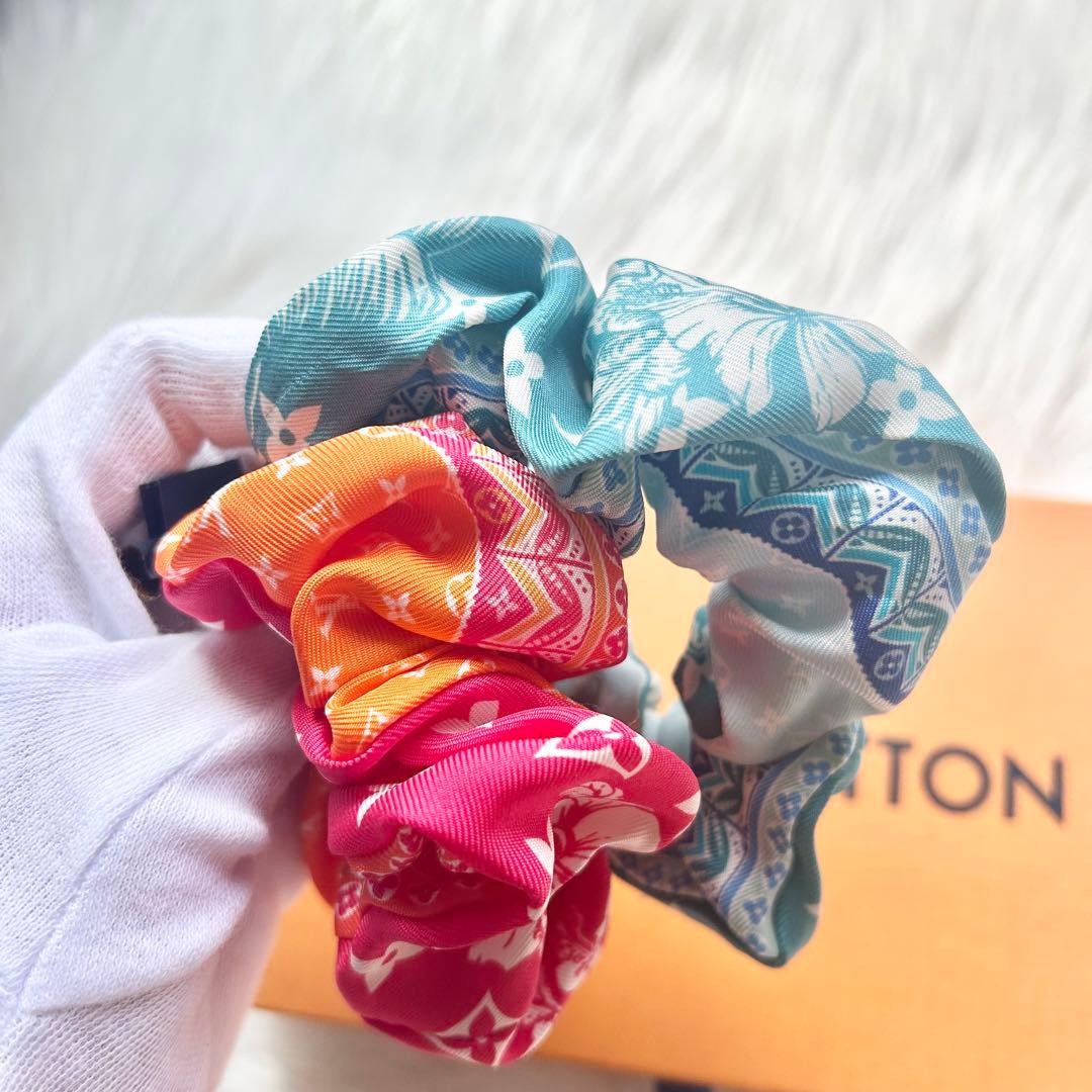 ✨美品✨ルイヴィトン　シュシュセット　M79982 モノグラム　ピンク　ブルー