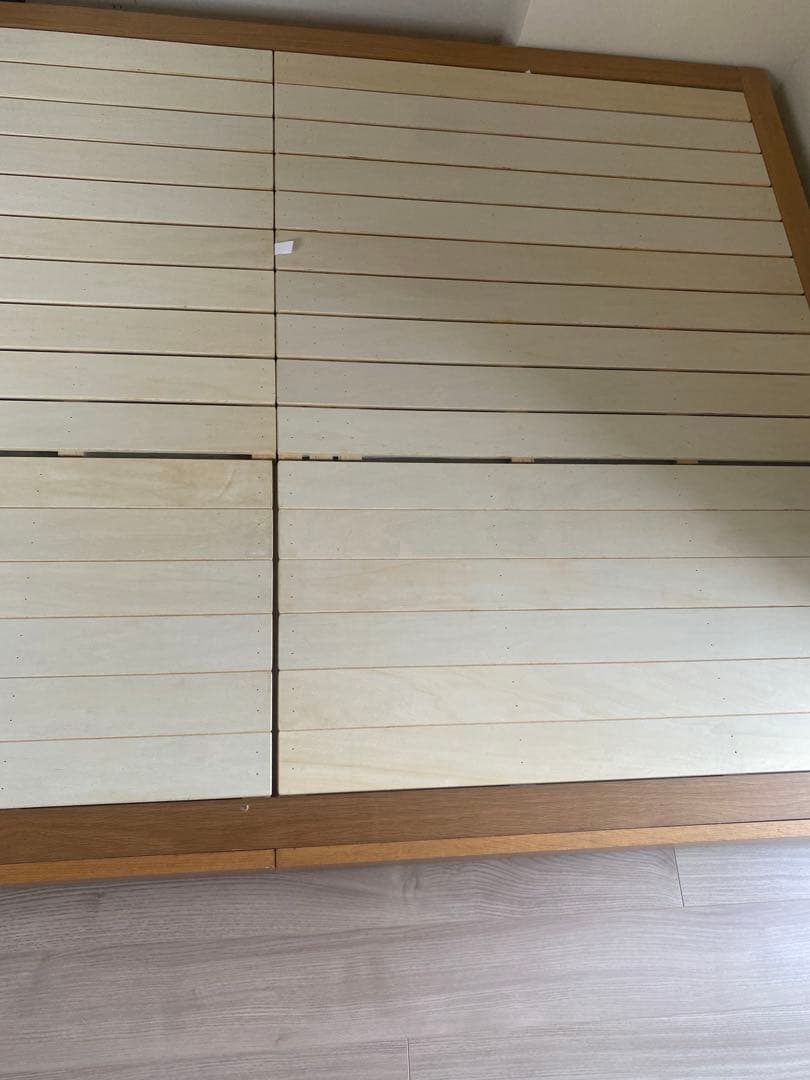 無印良品　オーク材　収納付きベッドフレーム　セミダブルベッド　木製ベッドフレーム