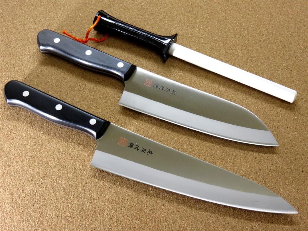 関の刃物 ギフトセット 牛刀 三徳包丁 ポール砥石 モリブデン 贈り物 贈答品