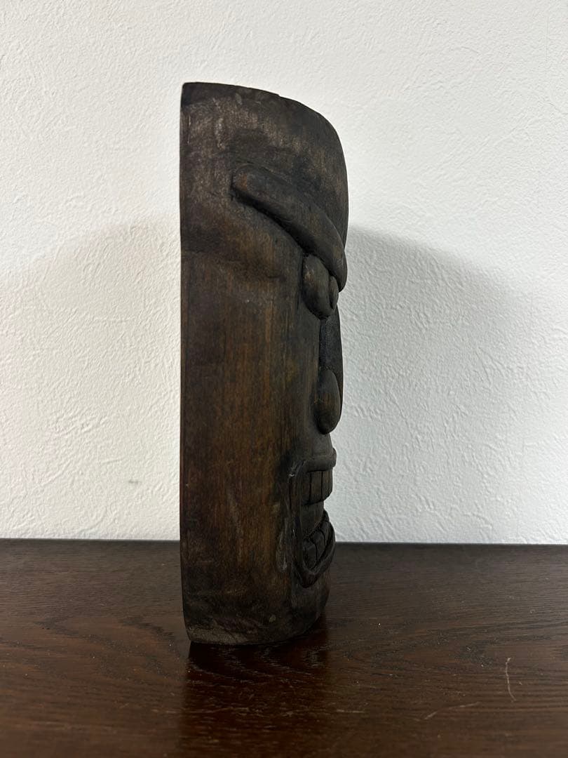 釜神　アンティーク　民俗　木製　仮面　竈神　80年代