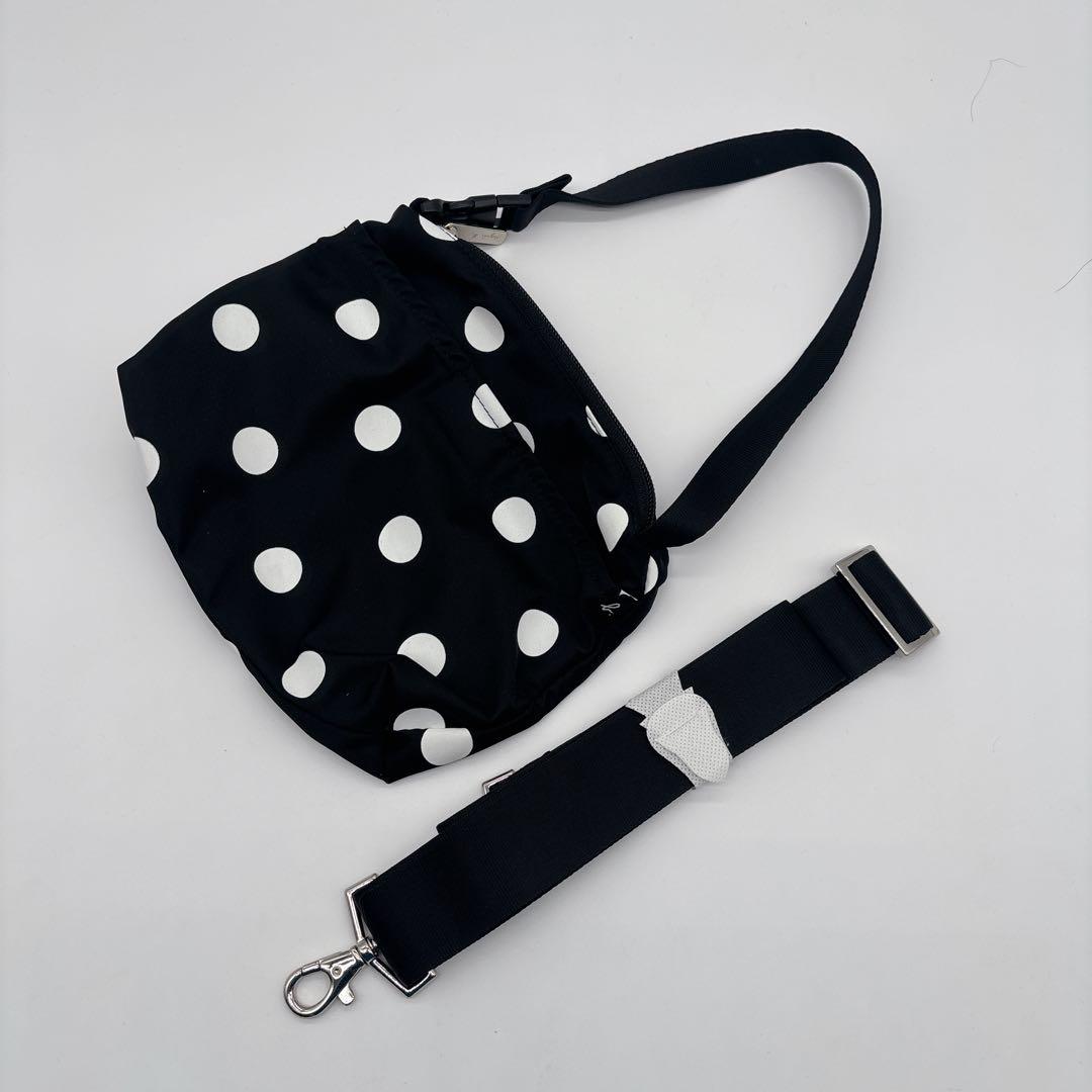 未使用級♡アニエスベー ドット柄 ボストンバッグ 南京錠 ポーチ付き 大容量