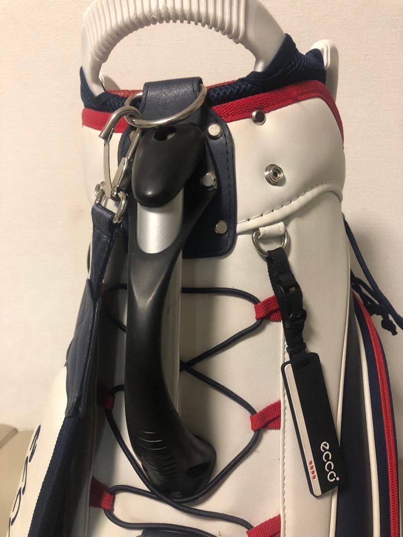 【送料込み】廃盤希少品　ecco キャディバッグ ホワイト/ネイビー/レッド