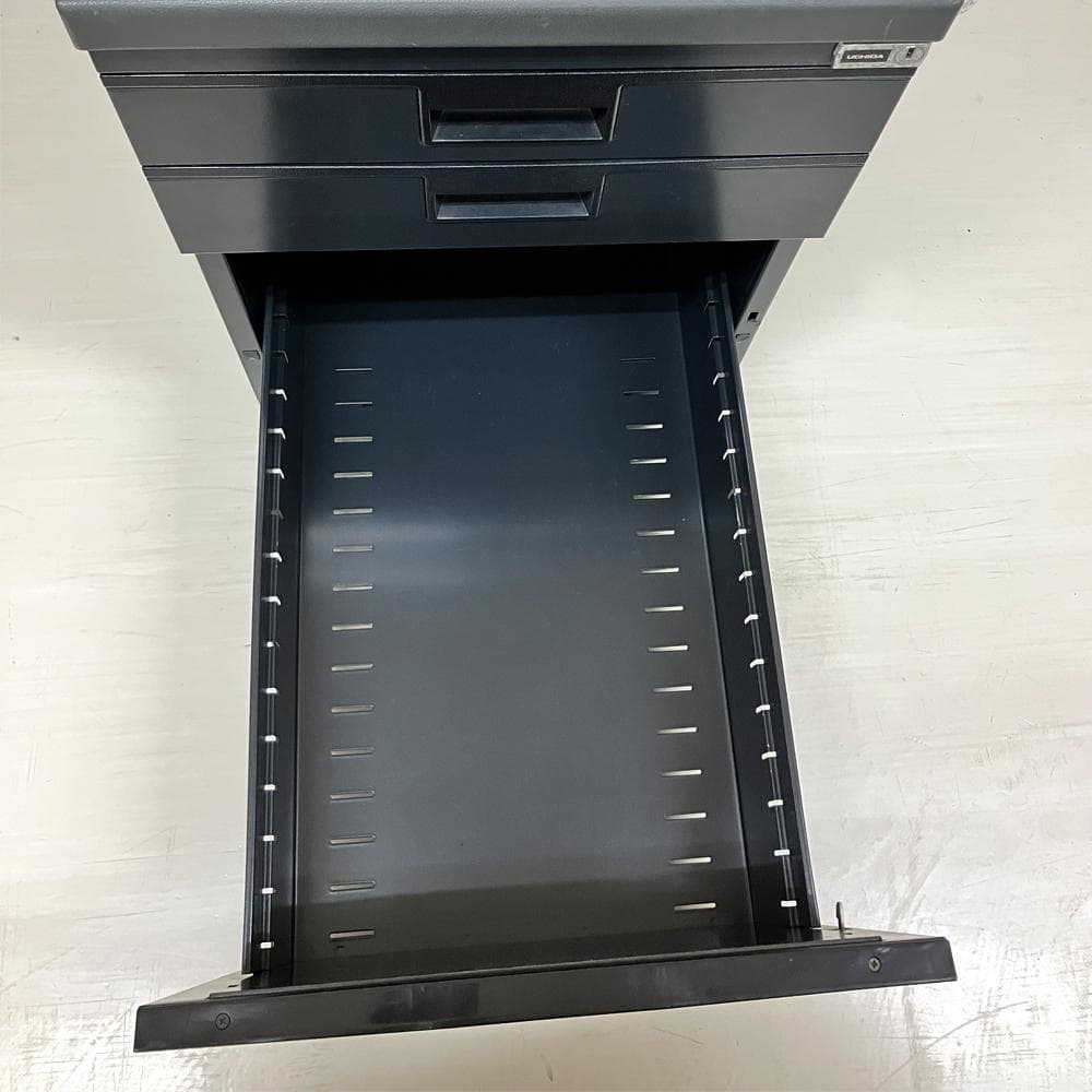 #2774-4　UCHIDA　スチールワゴン　サイドワゴン　　デスクワゴン