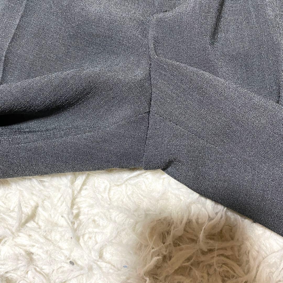 美品✨Indivi スーツ セットアップ ノーカラー グレー ジャケット パンツ
