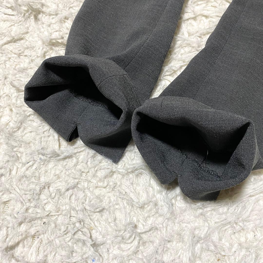 美品✨Indivi スーツ セットアップ ノーカラー グレー ジャケット パンツ