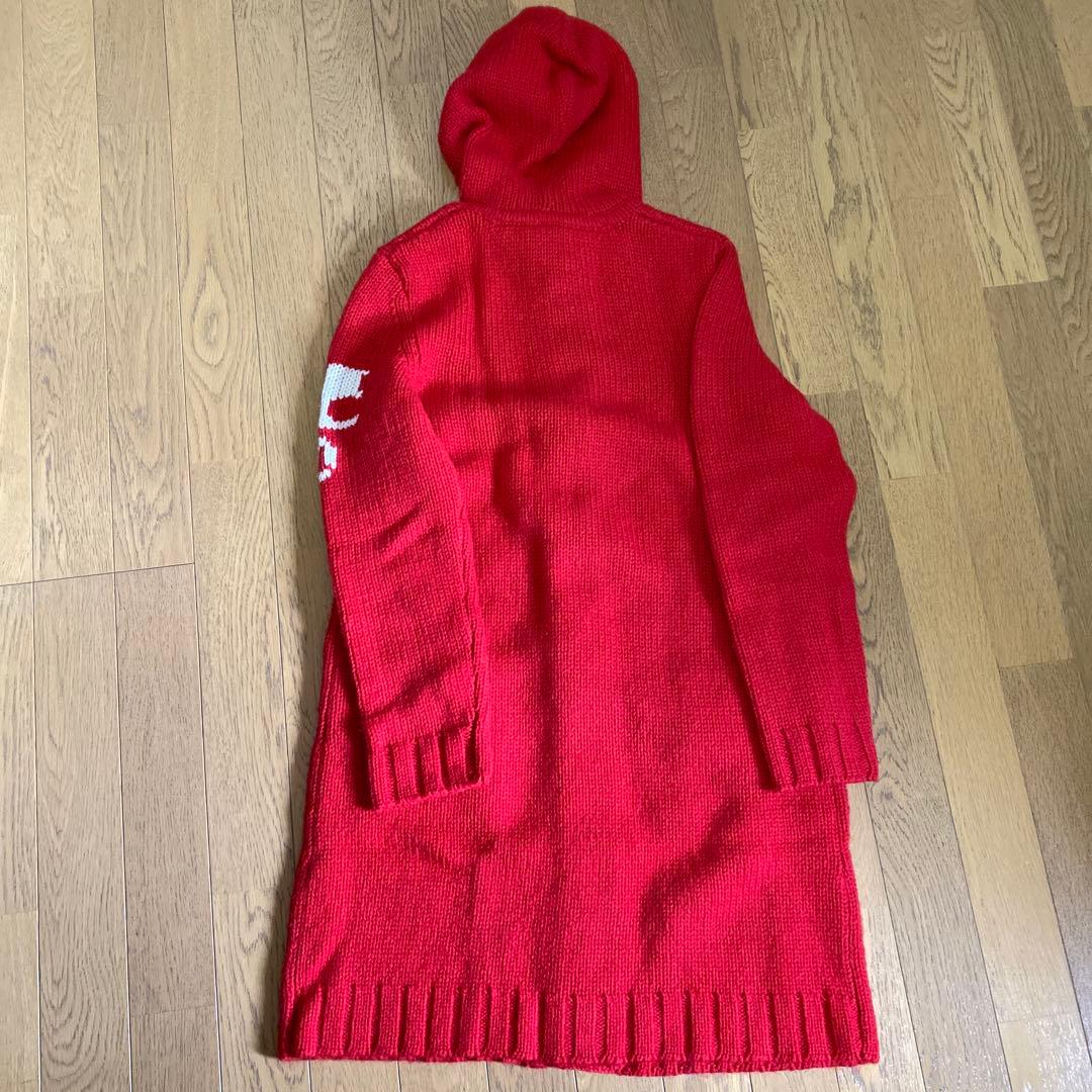 courrèges クレージュ　フード付きニットダッフルコート