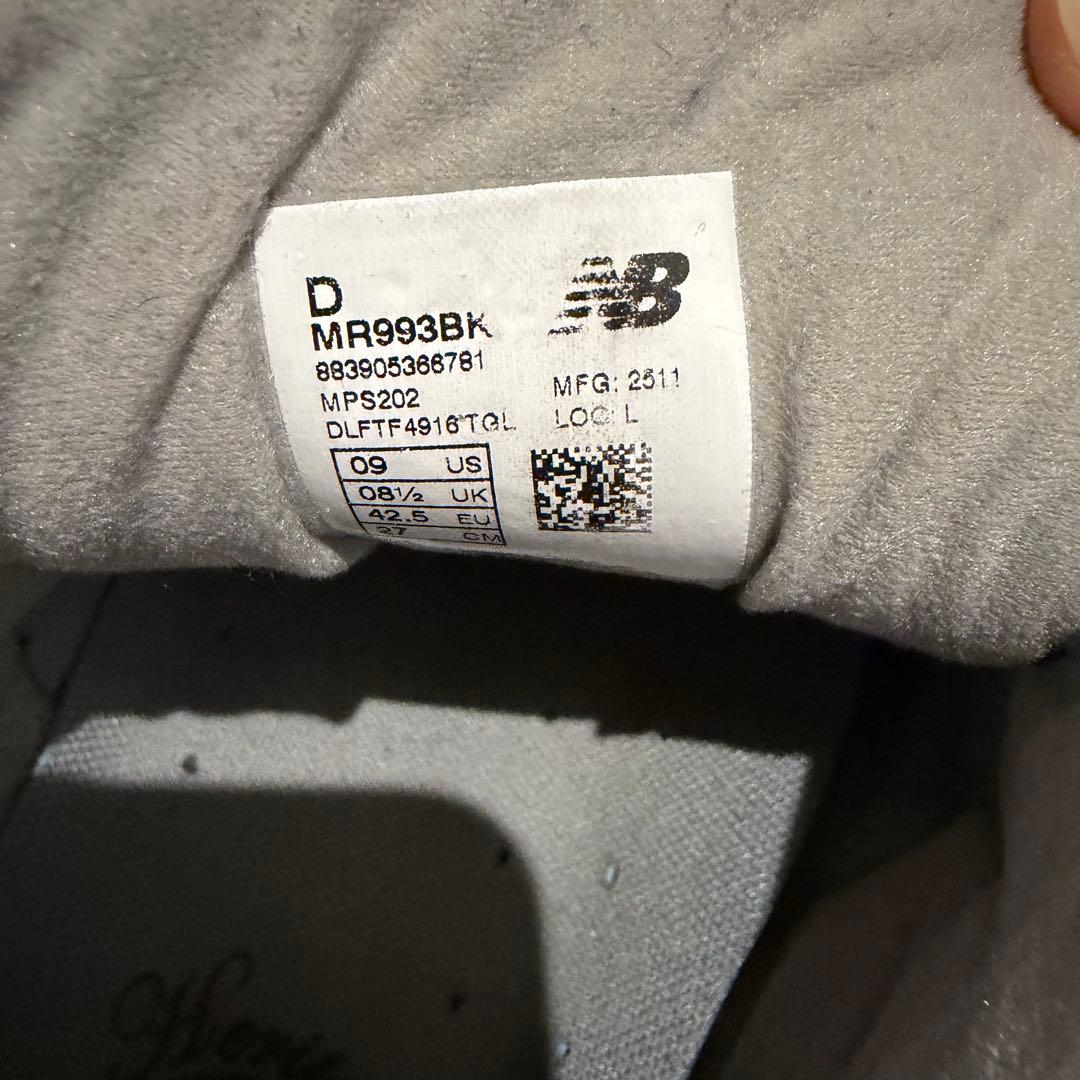 New Balance 993 MR993BK 27cm 美品 ブラック