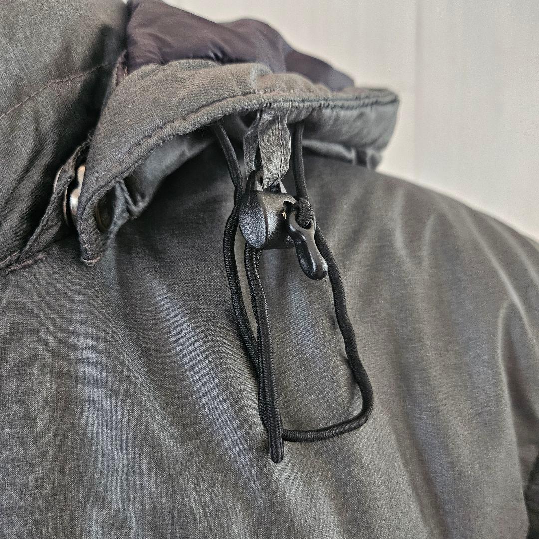 ノースフェイス☆ダウンジャケット ダークグレー 刺繍 L レディース 0149