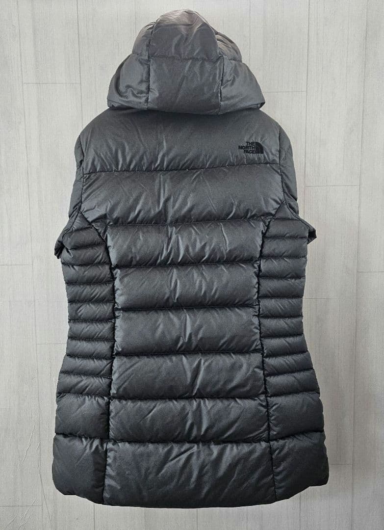 ノースフェイス☆ダウンジャケット ダークグレー 刺繍 L レディース 0149