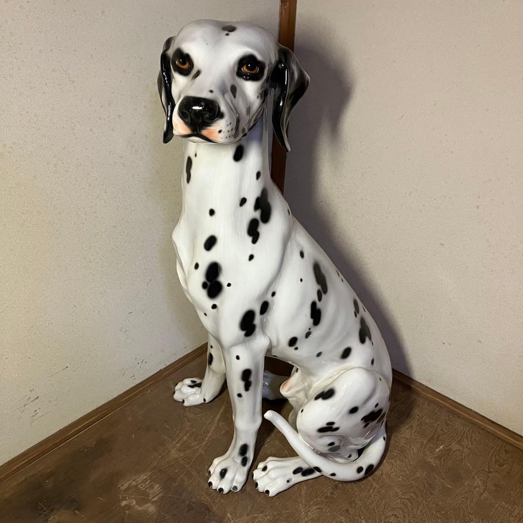 ダルメシアン　陶器　オブジェ　等身大