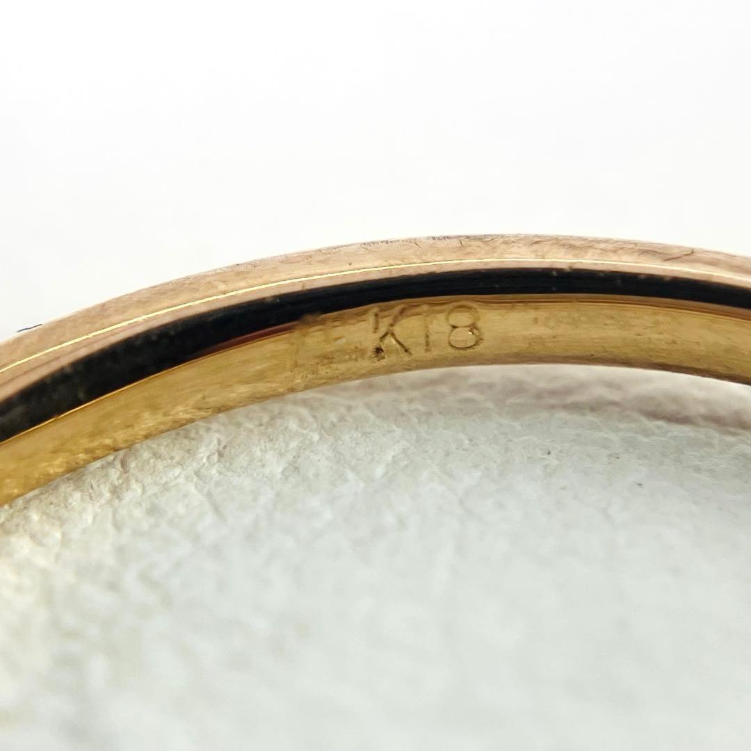 K18YG ハートモチーフ ダイヤモンドリング D:0.08ct