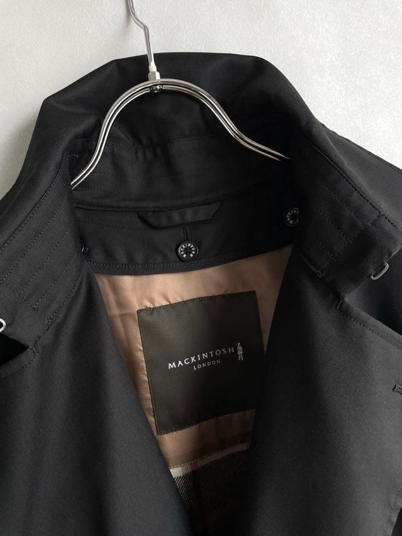美品✨マッキントッシュロンドン　トレンチコート　38 黒　チェックライナー付き