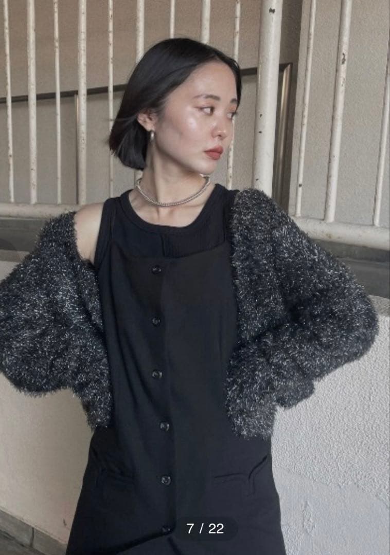 LAYERED CAMISOLE ALL IN ONE ブラック　ベスト　ジレ