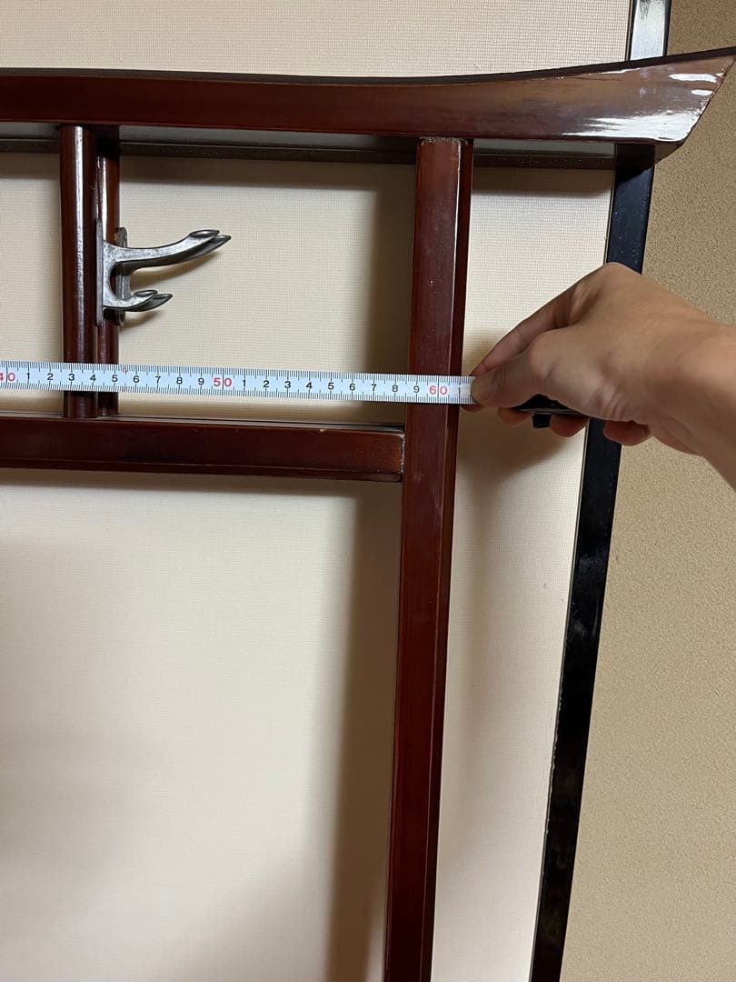 昭和レトロ木製 衣紋掛け ハンガーラック 折り畳み式 古道具 古民家　衣桁